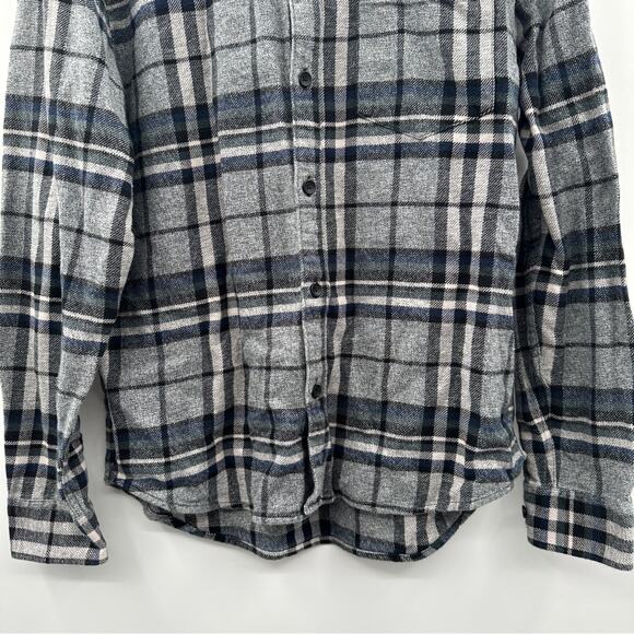Urban Outfitters Men's Gray,‎ Navy Blue & White Plaid Button Down Shirt Size M - Picture 3 of 7